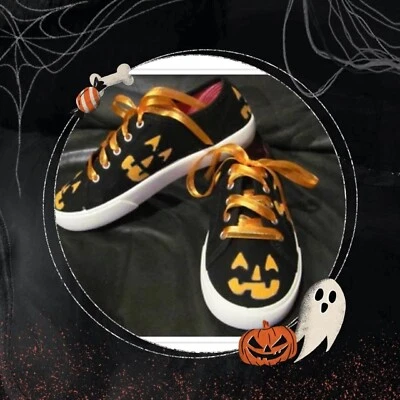 Halloween / Otoño Calabaza Jack o Linterna Zapatos Pintados a Mano Foto 1 de 4