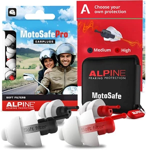 Alpine Motosafe Pro Motorcycle Reusable Earplugs for Wind Noise Reduction - Ultr - Picture 1 of 8