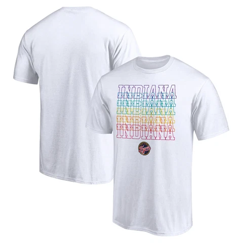 Unisex Fanatics Branded White Indiana Fever Wordmark Pride T-Shirt Cover