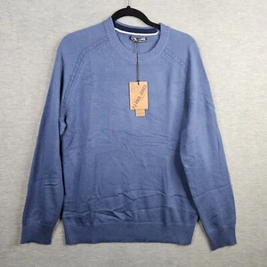 PJ PAUL JONES Men's Blue Crew Neck Pull-over Cardigan Size M NEW - Picture 1 of 10