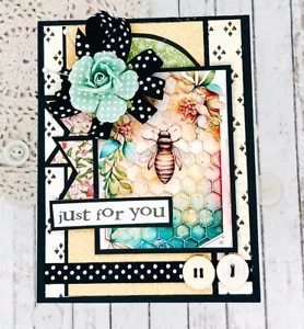 Carta fatta a mano Ape Glittery e Honeycomb Shabby Chic SOLO PER TE tutte le occasioni - Foto 1 di 1