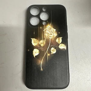 Black Gold Rose iPhone 14 Pro Case Hülle - Bild 1 von 6