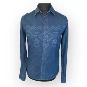 Adidas 2013 Denim Shirt UK Small 38" Blue Navarro Justin Bieber Neo Label - Picture 1 of 19