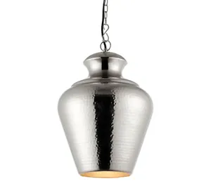 Endon Myddleton 1 Light Ceiling Pendant-Aged Nickel Finish-Handmade in India - Picture 1 of 2
