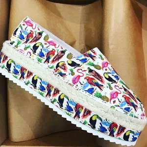 Scarpe donna espadrillas Fondo alto LAGOA Pelle "Birds Of Paradise" Num.41 - Foto 1 di 7