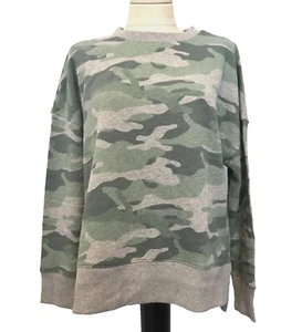 TIME AND TRU RELAX FIT SUPERSOFT GREEN CAMO CREW NECK LG SLEEVE SWEATSHIRT Sz S - Picture 1 of 9