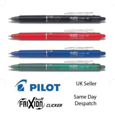 Pilot FriXion CLICKER 07 design Erasable Rollerball Pen - Many Colours & Packs