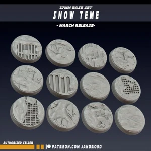 27mm Snow Theme Bases - Set of 12 | 35mm | SW Legions | Sci-Fi | SW Miniatures - Picture 1 of 1