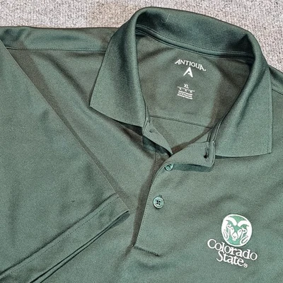 Antigua Mens XL CSU Colorado State Rams Green Polo - Image 1 of 4
