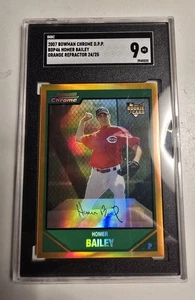 2007 Bowman Chrome Homer Bailey Orange Rookie /25 SGC 9 Cincinnati Reds - Bild 1 von 3