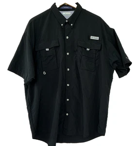 Columbia Hombres PFG SS Camisa Negra XL Rendimiento Equipo de Pesca Ventilación Malla Omni Mecha - Imagen 1 de 5