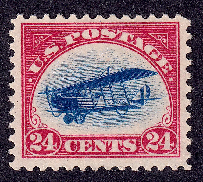 US Scott C3, 1918 Curtiss Jenny, 24c carmine rose & blue, NH MINT - Image 1 of 1