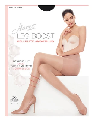 Medias Hanes Silk Reflections Leg Boost Suavizadoras Celulitis Deslizarse Sobre Modelar Foto 1 de 4