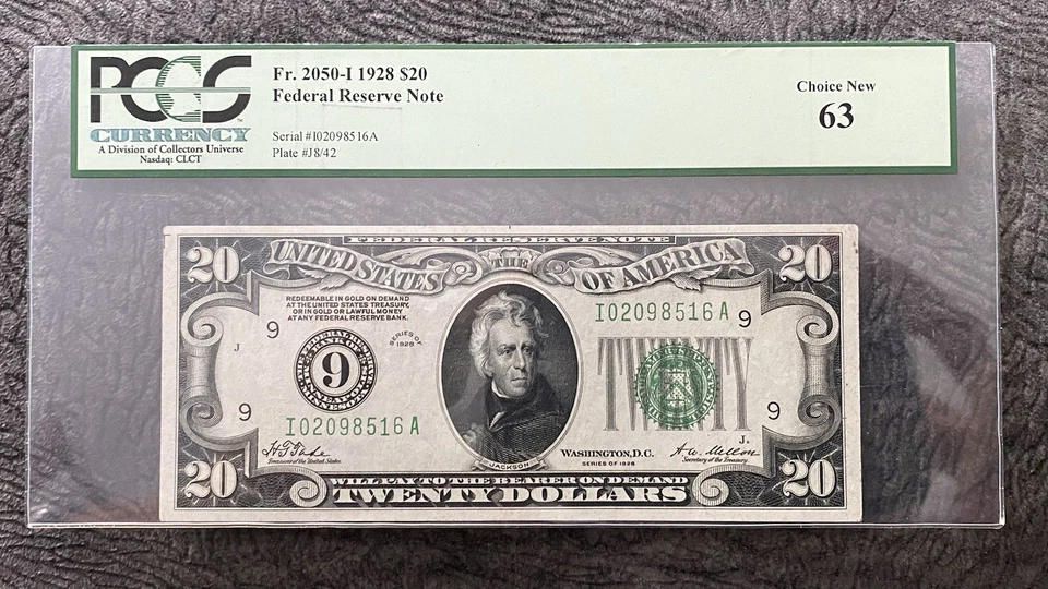 1928 $20 Minneapolis Federal Reserve Note Fr#2050-I PCGS 63 - Image 1 of 2