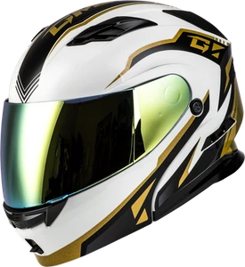 GMAX M101381293 MD-01 VOLTA HELMET WHITE/GOLD/BLACK METALLIC XS - Picture 1 of 2