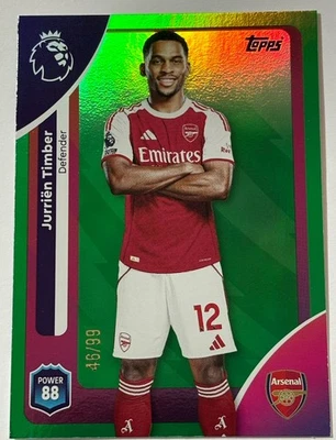 2025-26 Topps Premier League Jurrien Timber Green Foil  /99 - Image 1 of 2