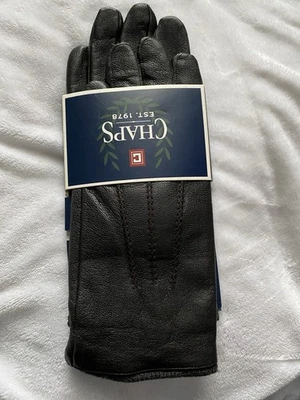 Hombres NUEVO CON ETIQUETAS Chaps GUANTES DE CUERO talla GRANDE FORRADOS MARRÓN OSCURO ROPA DE INVIERNO Foto 1 de 4