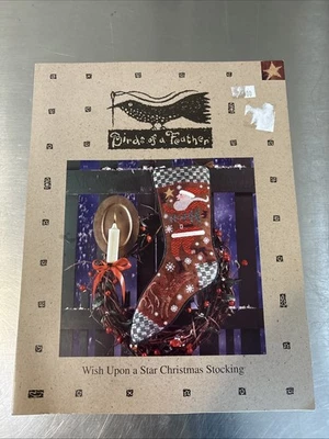 RARE BIRDS OF A FEATHER Wish Upon A  Star Christmas Stocking CrossStitch Pattern - Image 1 of 4