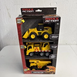 Maxx Action Trucks Lights & Sound Construction Series 3-Pack Trucks Brand New - Picture 1 of 2