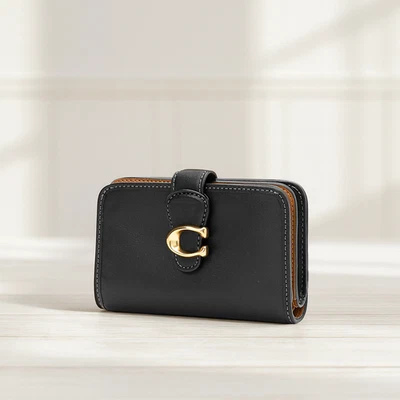 COACH Tabby Medium Wallet Leather Black CA193 outlet New F/S US SLLER - Image 1 of 4
