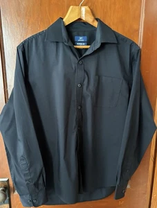 Camisa George Classic Fit Negra Abotonada Manga Larga Para Hombre Mediana - Imagen 1 de 10
