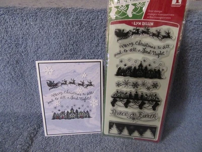 Sellos transparentes inkadinkado SILUETA DE VACACIONES Papá Noel y casas de renos-nieve + tarjeta Foto 1 de 4