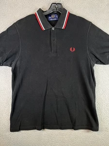 Fred Perry Poloshirt Herren Medium Schwarz Pullover Piqué Iconic Cotton Logo Preppy - Bild 1 von 10
