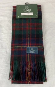 Clans Scotland Fringed Lambswool Muffler Tartan Scarf CAMERON OF ERRACHT Plaid - Picture 1 of 5