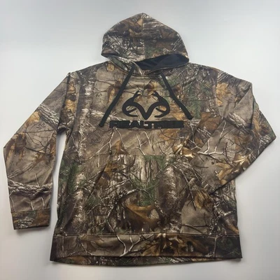 Realtree Sudadera con Capucha Para Hombres Grande Marrón Verde Camuflaje Polar Pullover Caza Sudadera Foto 1 de 4