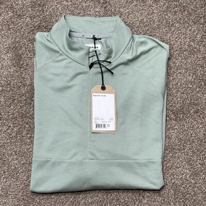 prAna Mens Repeater 1/2 Zip Pullover Medium Mineral Green Lightweight new - Picture 1 of 10