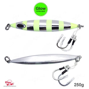 2 piezas de pescado ¡WOW! 250 g plantilla de paso lento 9 oz metal de hundimiento vertical sk jigging brillo si - Imagen 1 de 12