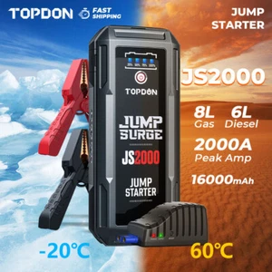 AU TOPDON 2000Amp USB Car Jump Starter Pack Booster Battery Charger Power Bank - Picture 1 of 12
