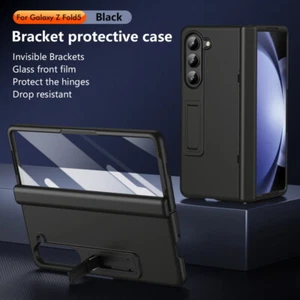 For Samsung Galaxy Z Fold6 Fold5 Fold4 3 Hinged Holder Tempered Glass Case Cover - Picture 1 of 15