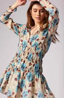 Nuevo con etiquetas $428 Mini Vestido Joie Aminah Seda Calado Línea A L Foto 1 de 4