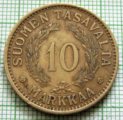 FINLAND 1930 S 10 MARKKAA Scandinavian State Interwar Coinage km# 32a - Image 1 of 4