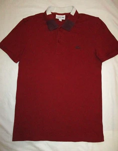 LACOSTE MENS FRENCH DESIGNER NICE RED COTTON POLO SHIRT EXTRA SMALL VGC - Picture 1 of 2