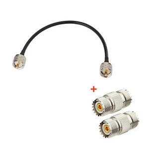 UHF Male Jumper Cable RG58 & 2x SO-239 Female Adapter for HAM&CB Radio,SWR Meter - Picture 1 of 8
