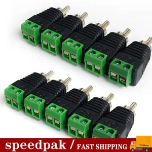 UK-10pcs di Cavo Cavo Altoparlante a Audio RCA Connettore Maschio Jack Spina Adattatore - Foto 1 di 7