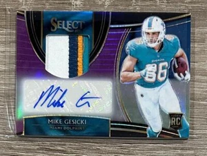 2018 Panini Select #RM-MG Mike Gesicki Purple Prizm Patch AUTO #/25 - Picture 1 of 2