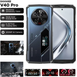 DOOGEE V40 PRO 5G Rugged Phone Dual Display Android 14 Outdoor Mobile Unlocked - Picture 1 of 14