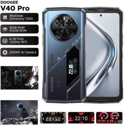DOOGEE V40 PRO 5G Waterproof Rugged Phone Android 14 Outdoor Mobile 120Hz 512GB - Image 1 of 4