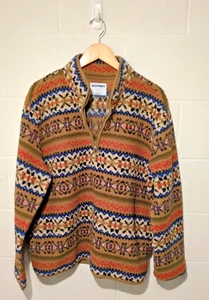 Old Navy Men’s Large Sherpa 1/4 Zip Pile Fleece Pullover Tribal Multicolor Nice! - Picture 1 of 8