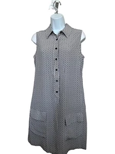 Equipment Femme Women’s Sz S/P Lucinda Silk Shirt Dress Blue White Geo Print - Picture 1 of 10