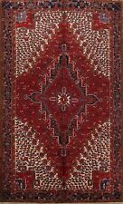 Antique Traditional Geometric Area Rug Hand-Knotted Red Oriental Carpet 8x11