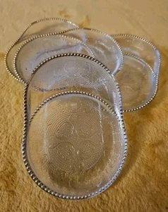 MCM Jeanette Glass Coasters Gold Accents Set (4) Vintage - Picture 1 of 5