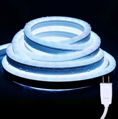 Daylight White Neon Rope Lights, 33ft/10m Linkable Neon Strip Lights Waterproof, - Image 1 of 4