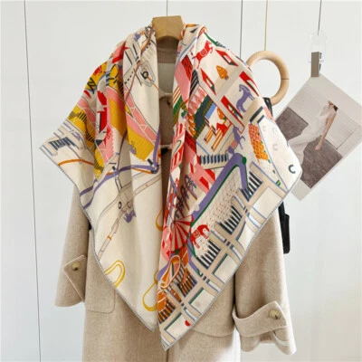 2023 70% Cashmere & 30% Silk Wrap Stole Scarf Fashion Square Shawl Bandanna 53" - Image 1 of 4
