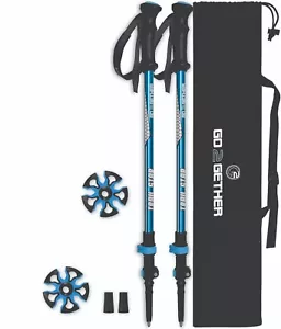 Trekking Hiking Pole Aluminum/Fiberglass/Bamboo Quick adjustable Lock 1 pair - Picture 1 of 16