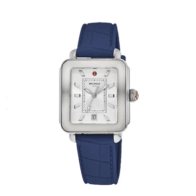 NUEVO Reloj Michele Deco deportivo de acero inoxidable con correa de silicona azul marino MWW06K000045 Foto 1 de 4