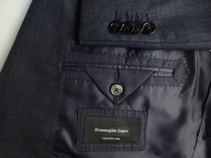 Zegna Blazer 58R/48R Plaid Manhattan Peak Lapel Trofeo 600 Suit Jacket - Picture 1 of 9